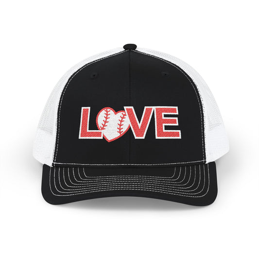 Embroidered Baseball Love Trucker Cap